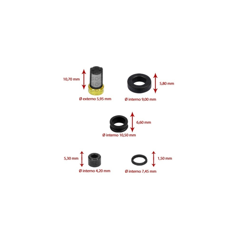 Kit de Filtros para Bico Injetor 