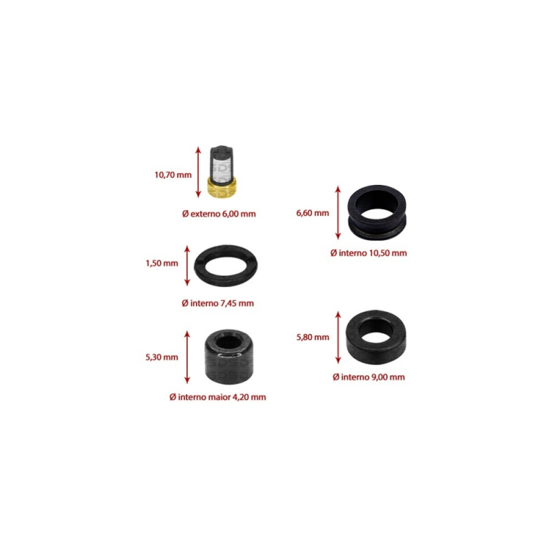 Kit de Filtros para Bico Injetor 