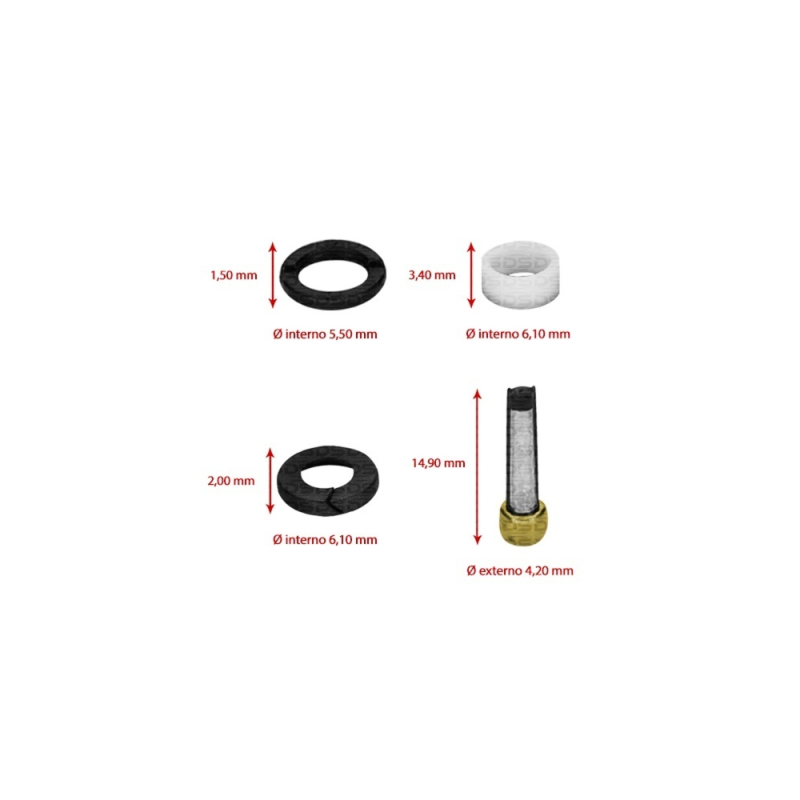 Kit de Filtros para Bico Injetor 