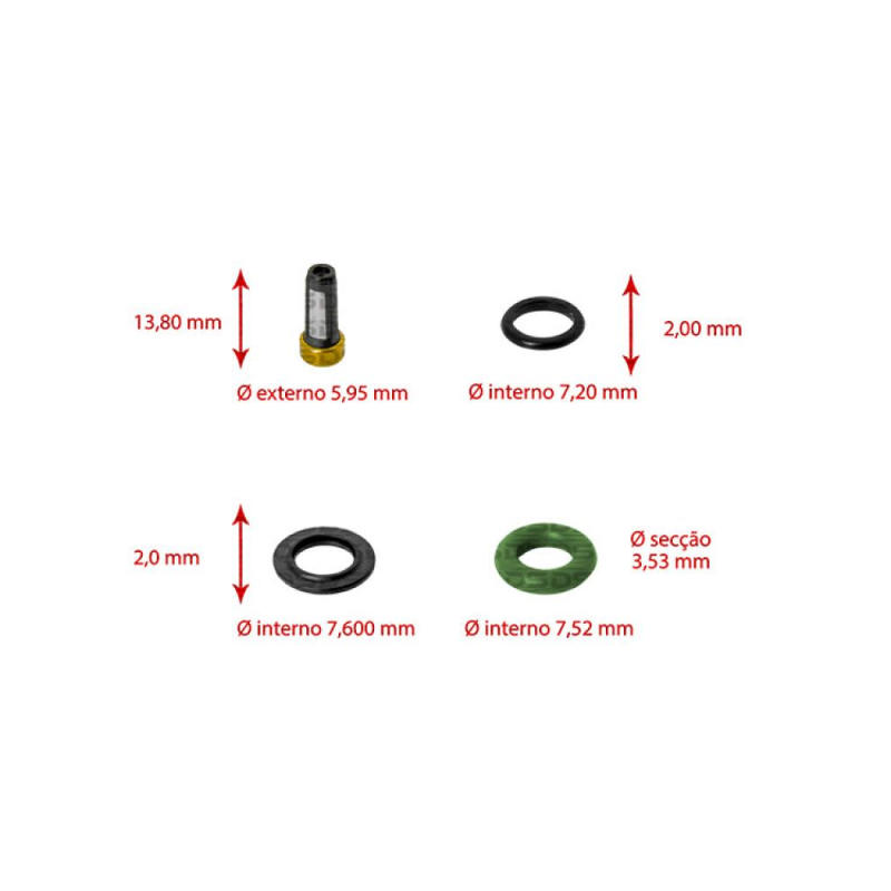 Kit de Filtros para Bico Injetor 